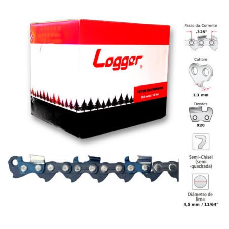 Corrente Motosserra .325" 1,3mm Semiquadrado Logger