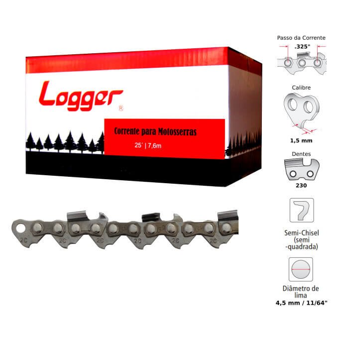 Corrente Motosserra .325" 1,5mm  Logger