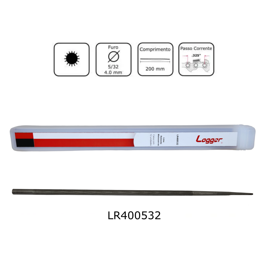 Lima Redonda para Afiação Logger, 4,0mm 5/32"