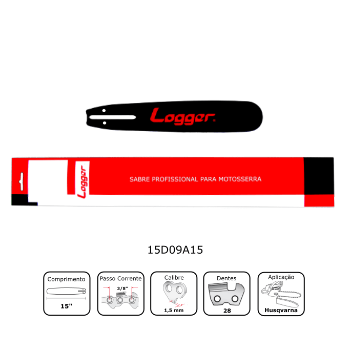 Sabre 15" para Motosserra Husqvarna 1,5mm - Logger