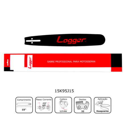 Sabre 15" para Motosserra Husqvarna 1,5mm - Logger