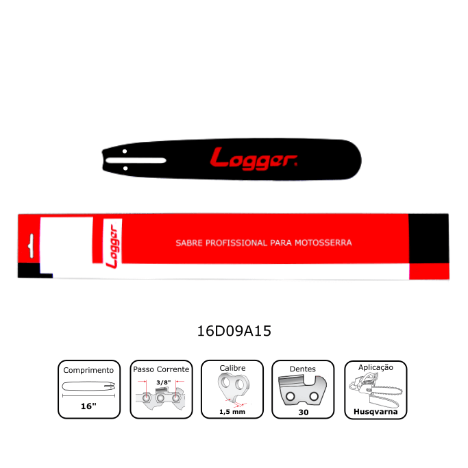 Sabre 16" para Motosserra Husqvarna 1,5mm - Logger