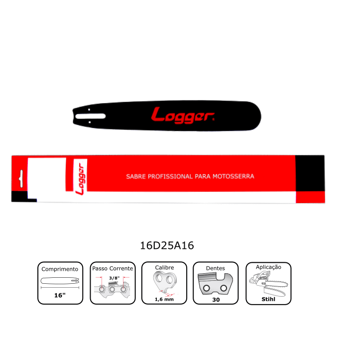 Sabre 16" para Motosserra Stihl 1,6mm - Logger