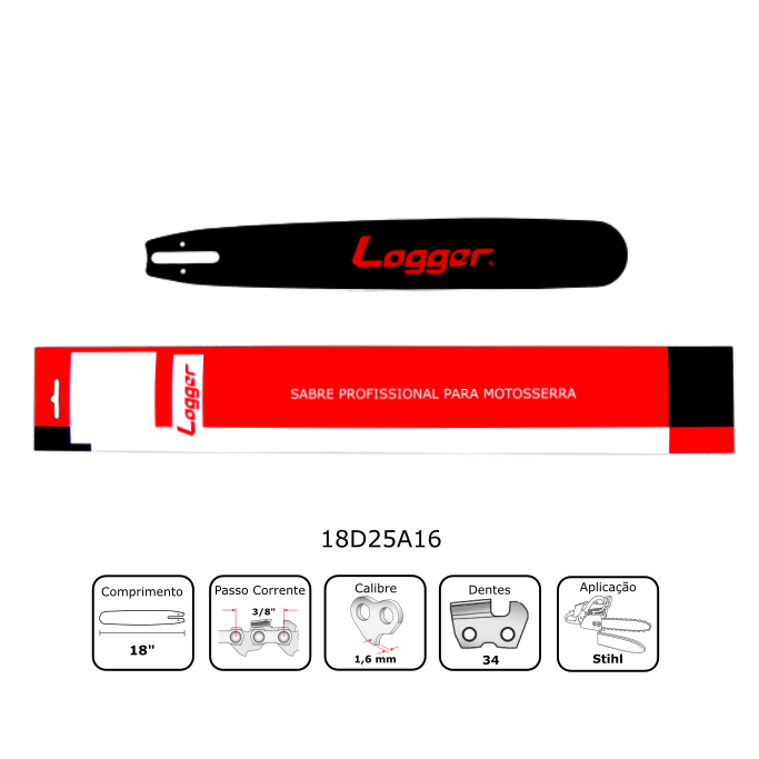 Sabre 18" para Motosserra Stihl 1,6mm - Logger