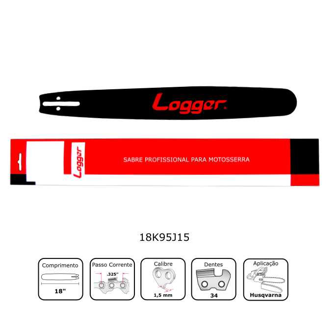 Sabre 18" para Motosserra Husqvarna 1,5mm - Logger