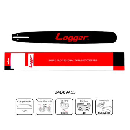 Sabre 24" para Motosserra Husqvarna 1,5mm - Logger